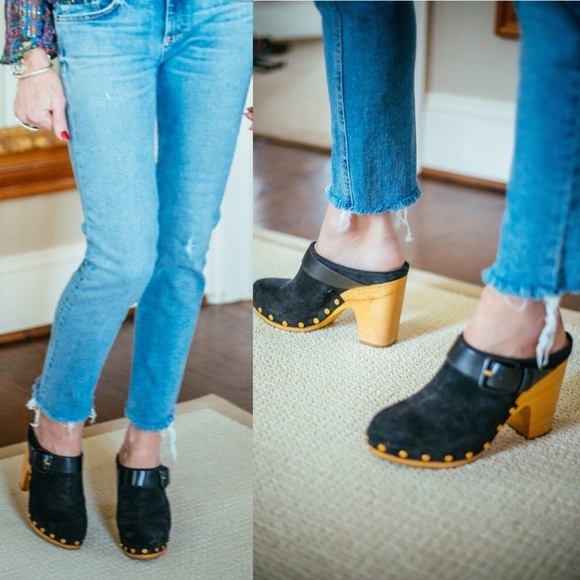 Veronica Beard Black and Tan Clogs - Picture 2 of 13